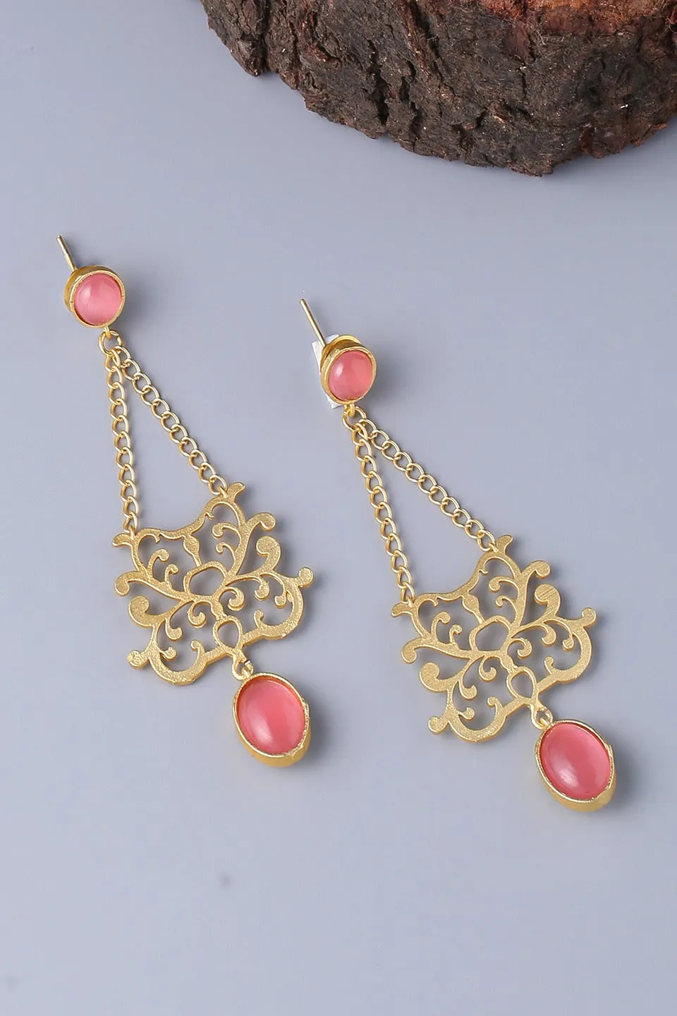 Stylish Latkan With Crystal Stone Earrings