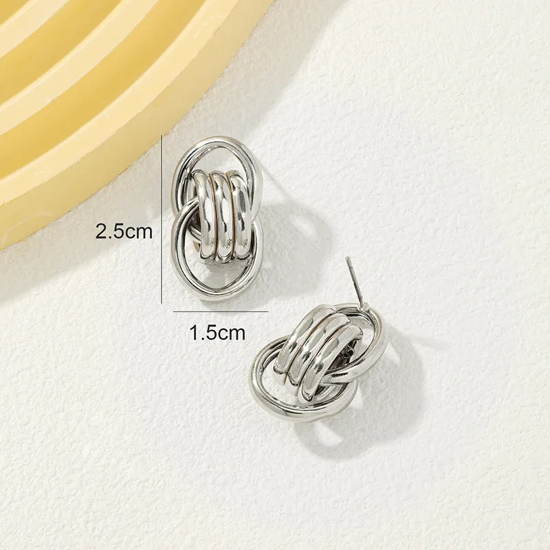 Stylish Vienna Verve Metal Earrings with Studs - Wholesale Jewelry for Women