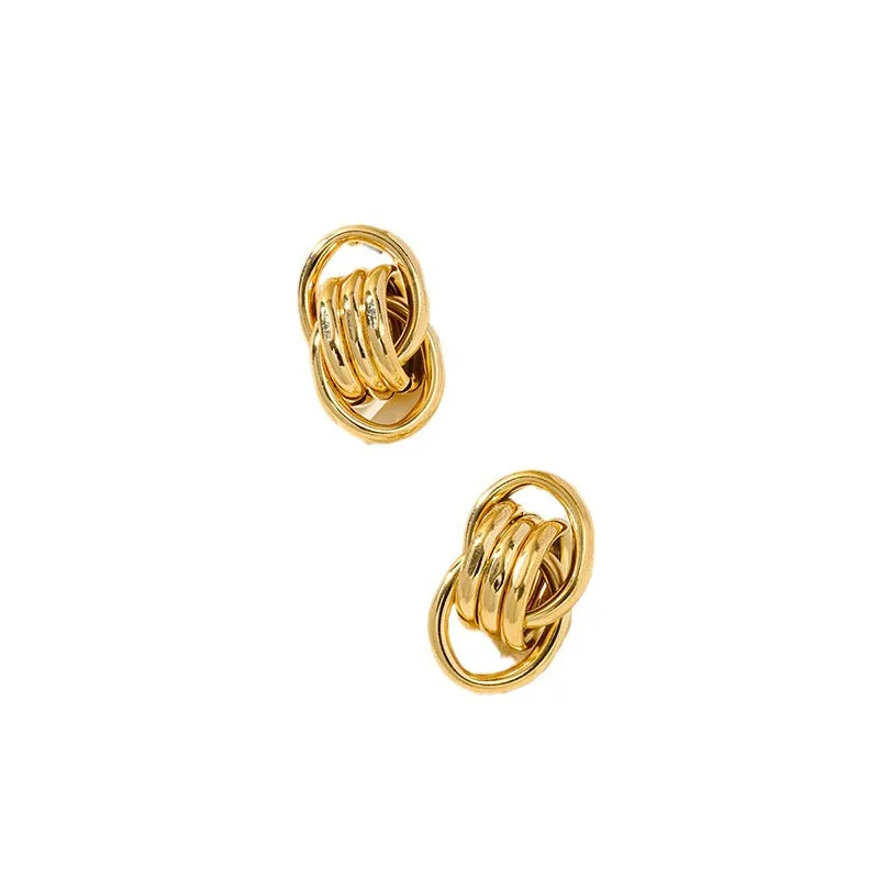 Stylish Vienna Verve Metal Earrings with Studs - Wholesale Jewelry for Women