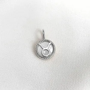 Taurus Zodiac Mother of Pearl 925 Sterling Silver Pendant