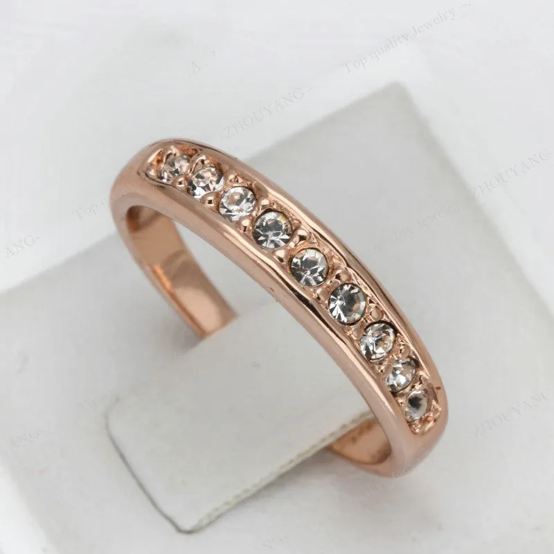 Top Quality Classic Wedding Ring Champagne Gold Plated Ring