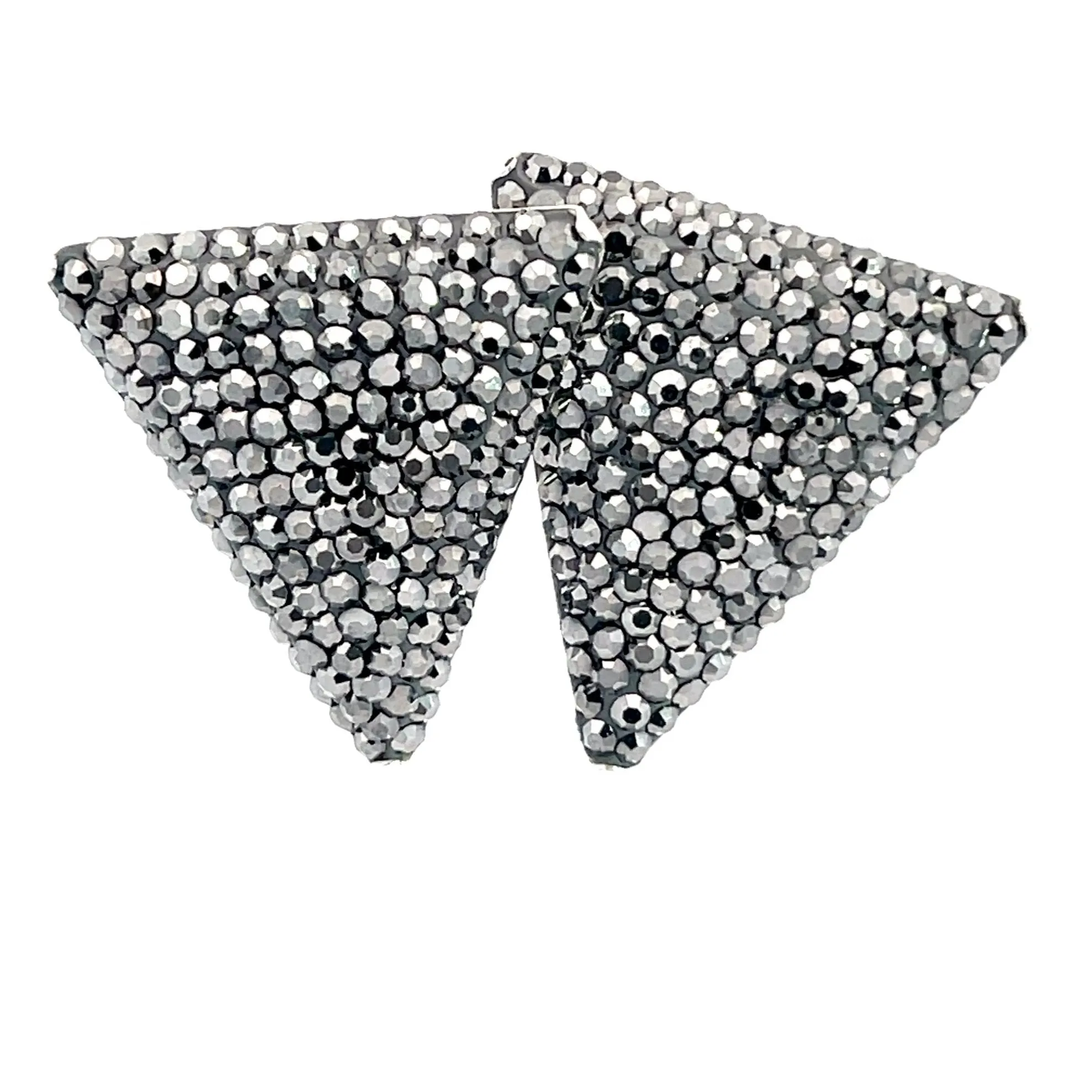 Triangle Crystal 925 Sterling Silver Stud Earrings