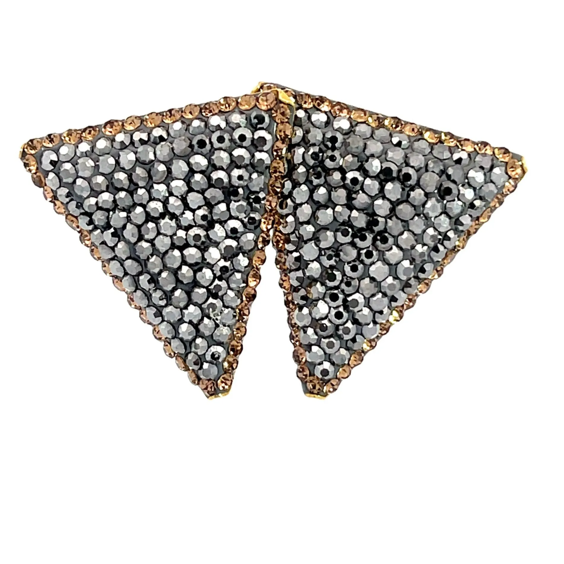 Triangle Crystal 925 Sterling Silver Stud Earrings