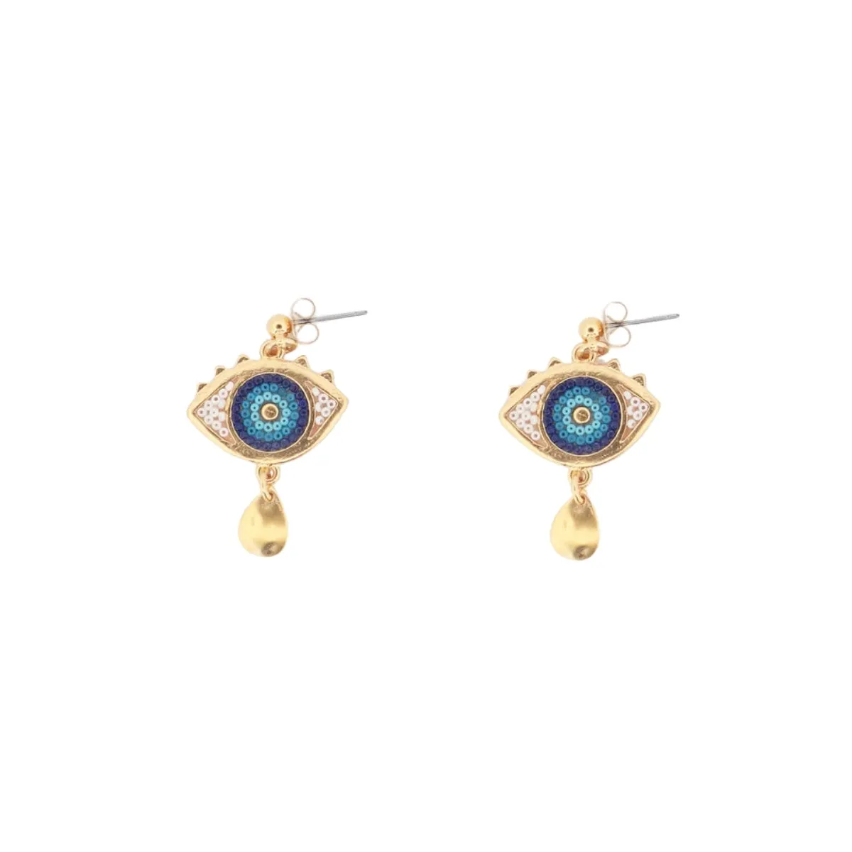 Turkish Eye Mini Drop Earrings