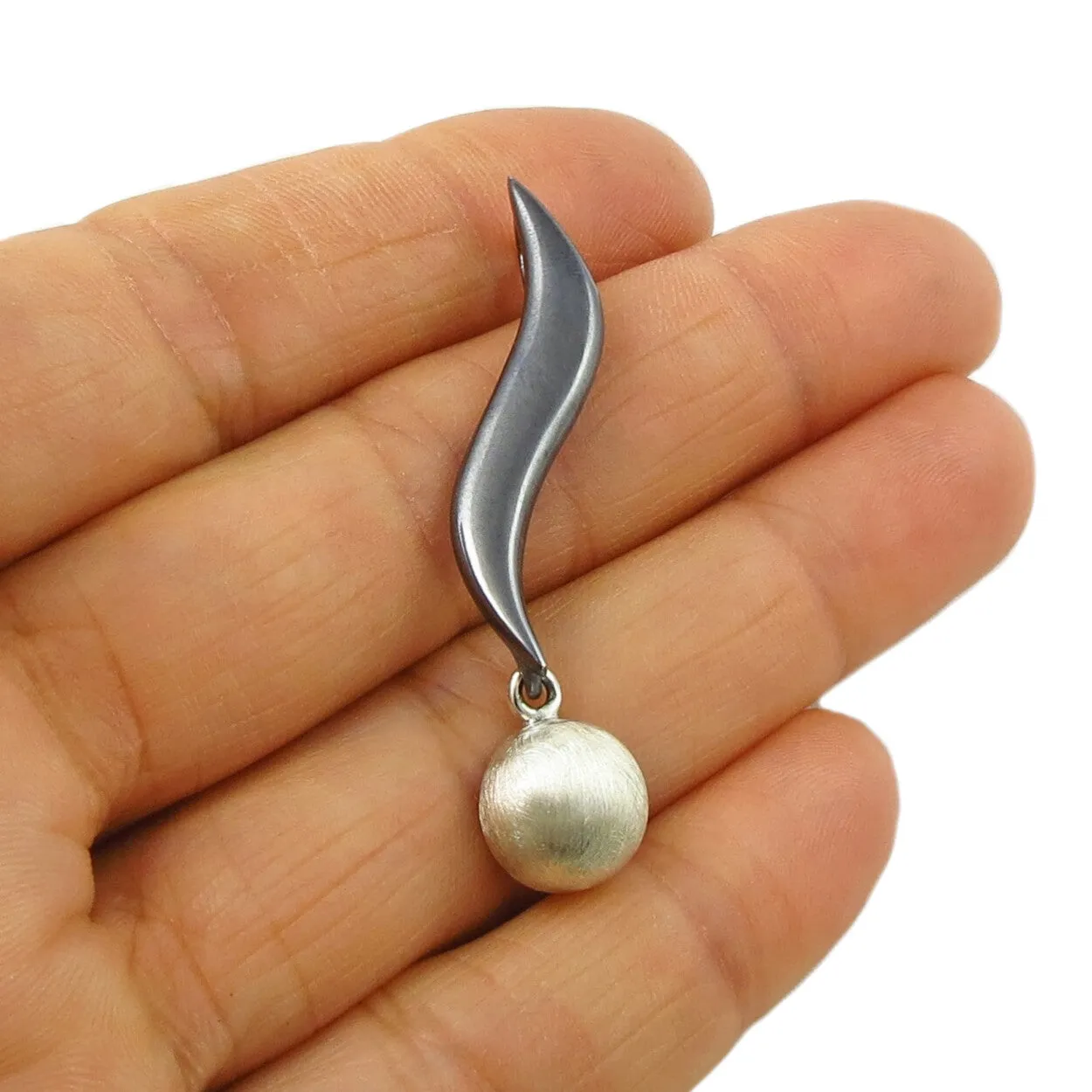 Two Tone Drop Ball Pendant Necklace