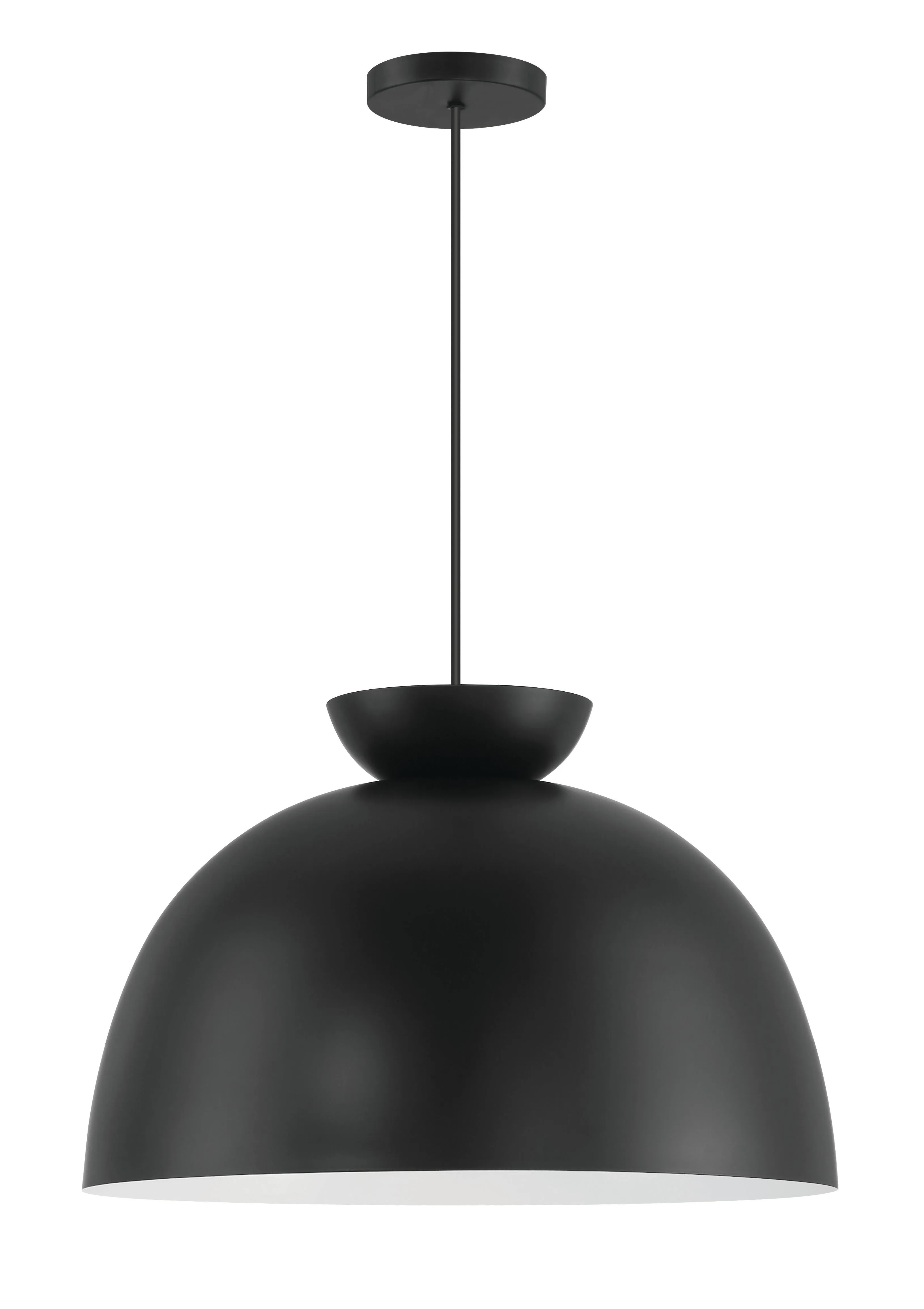 Ventura Dome 1 Light Pendant in Flat Black