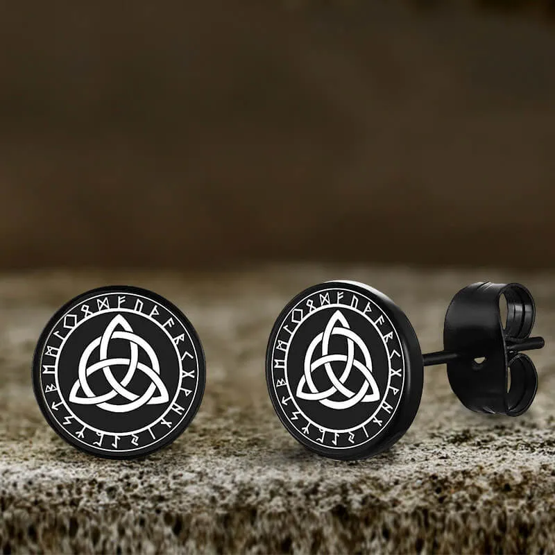 Viking Sigils Stainless Steel Stud Earrings