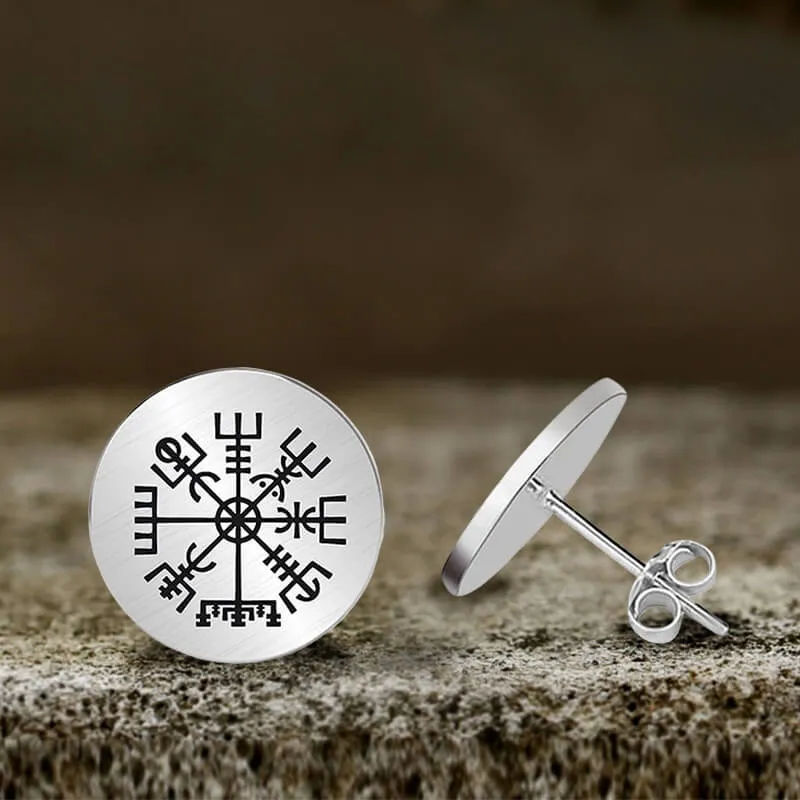 Viking Sigils Stainless Steel Stud Earrings