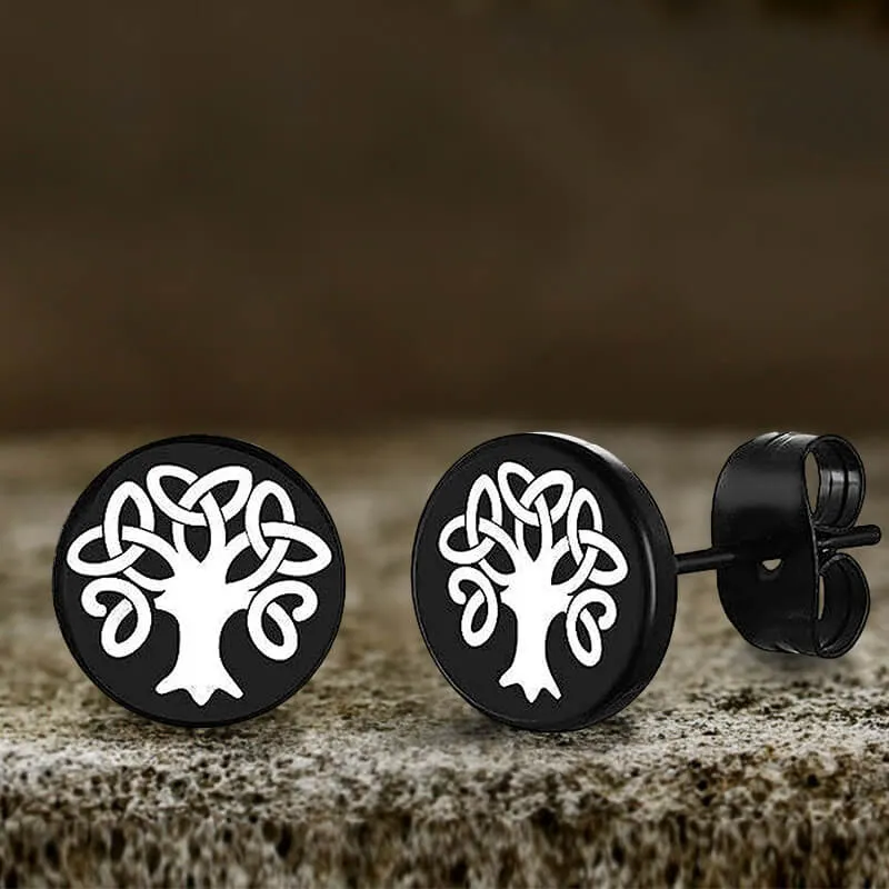 Viking Sigils Stainless Steel Stud Earrings