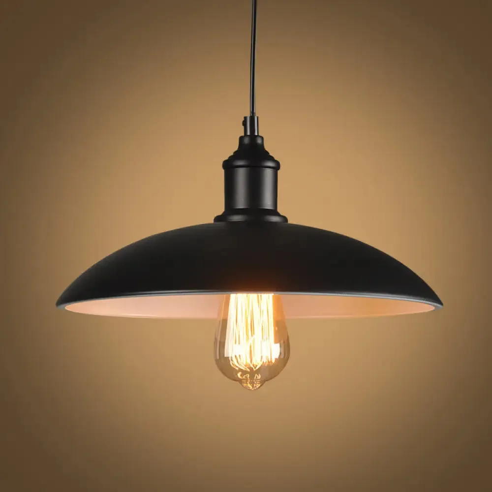 Vintage-Style Metal Pendant Lighting for Dining Room and Commercial Spaces in Black