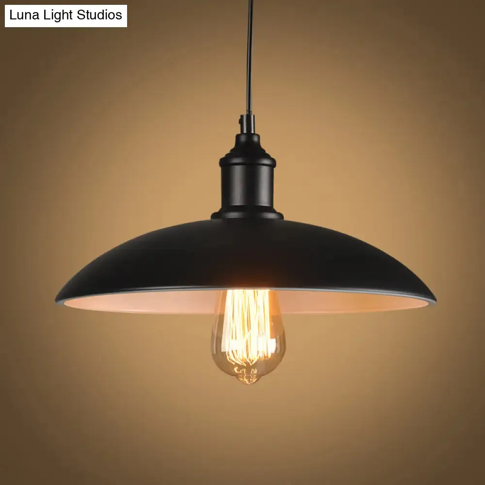 Vintage-Style Metal Pendant Lighting for Dining Room and Commercial Spaces in Black