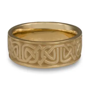 Wide Labyrinth Wedding Ring in 14K Yellow Gold