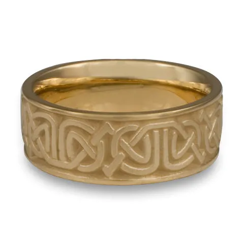 Wide Labyrinth Wedding Ring in 14K Yellow Gold