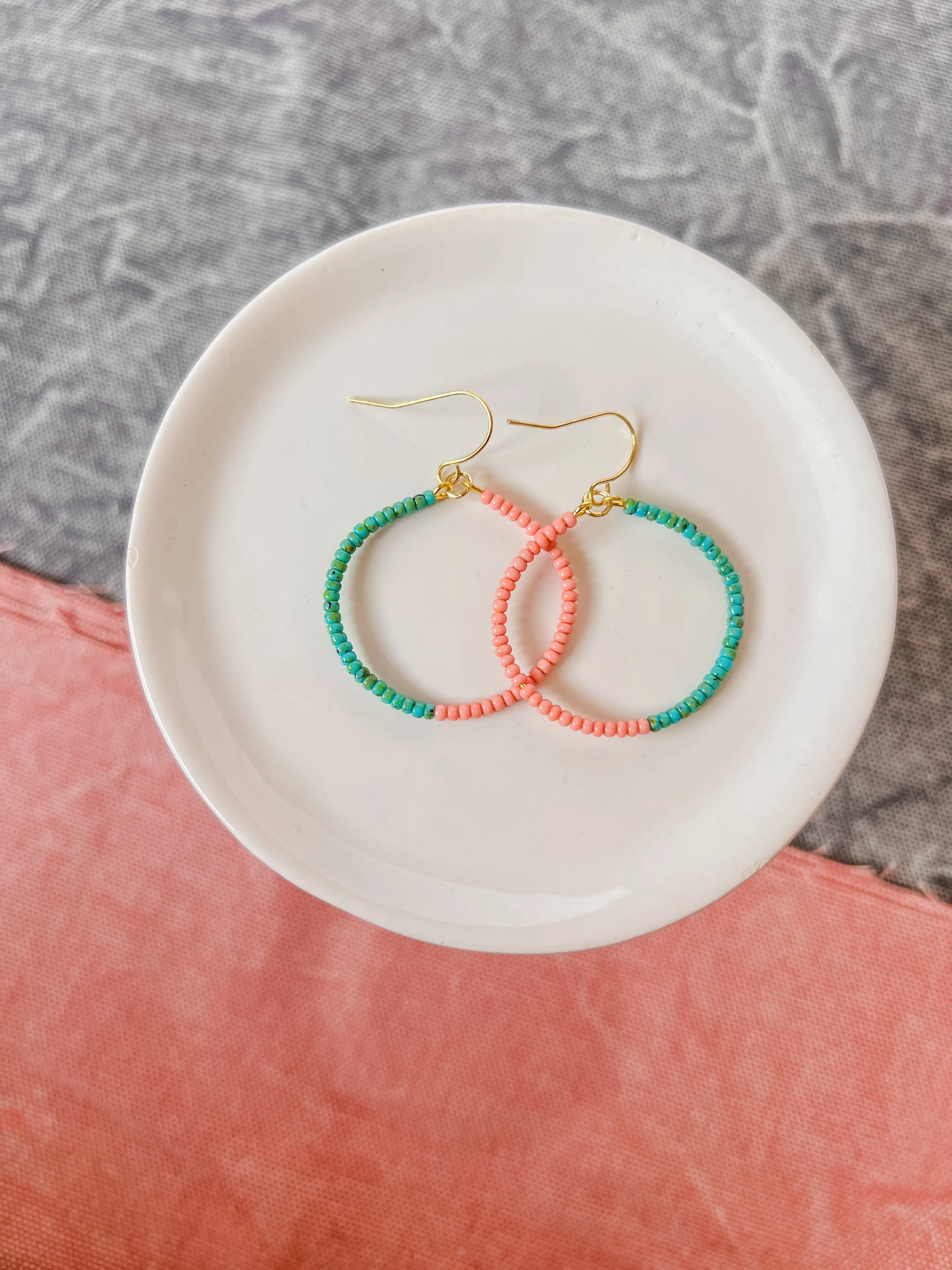 Winnie Hoops | Beaded Earrings