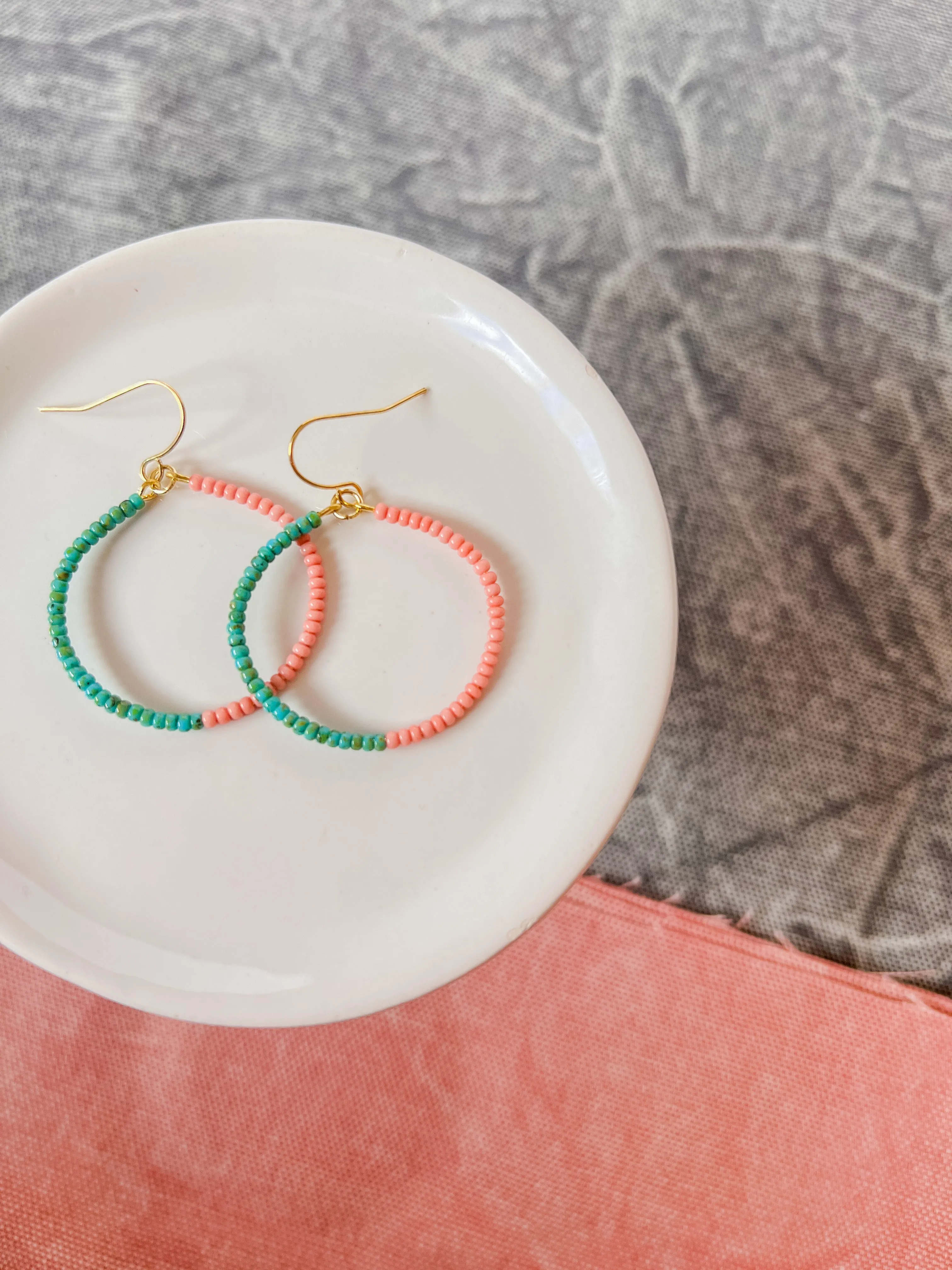 Winnie Hoops | Beaded Earrings