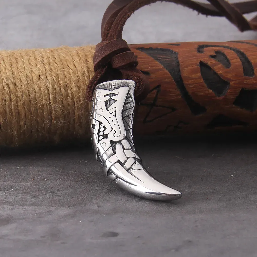 Wolf Fang Tooth Spike Viking Necklace