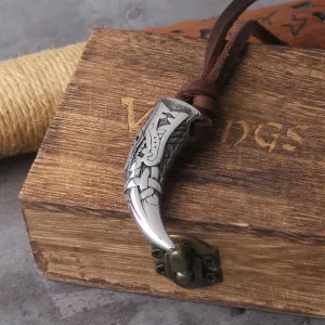 Wolf Fang Tooth Spike Viking Necklace